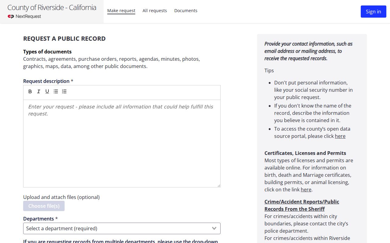 Riverside people search public records request portal