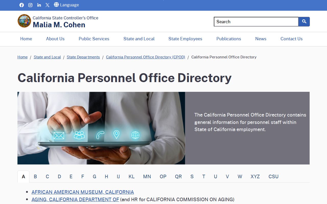 Riverside people directories California personnel office listing