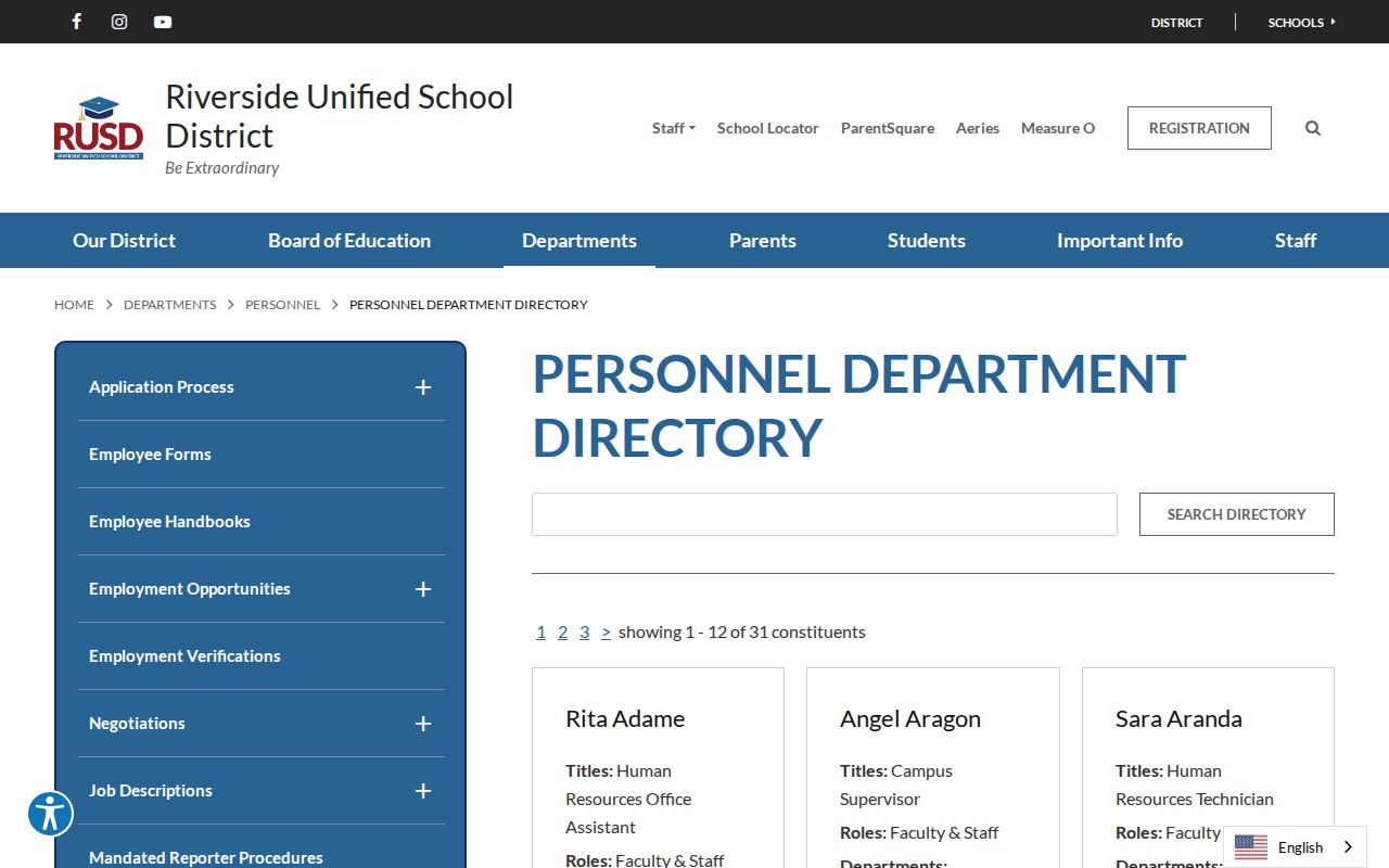 Riverside people directories RUSD personnel keyword search
