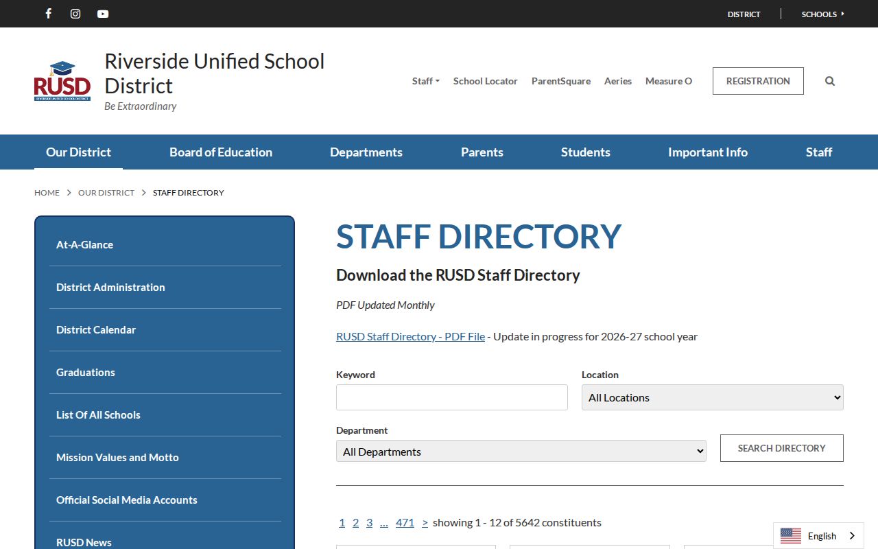 Riverside people directories unified school district staff directory