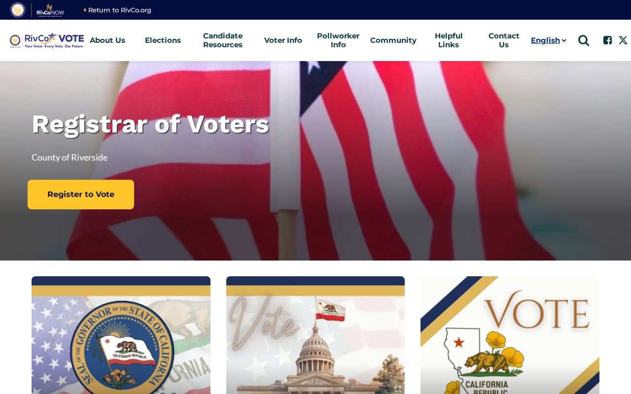 Riverside voter registration records office home page